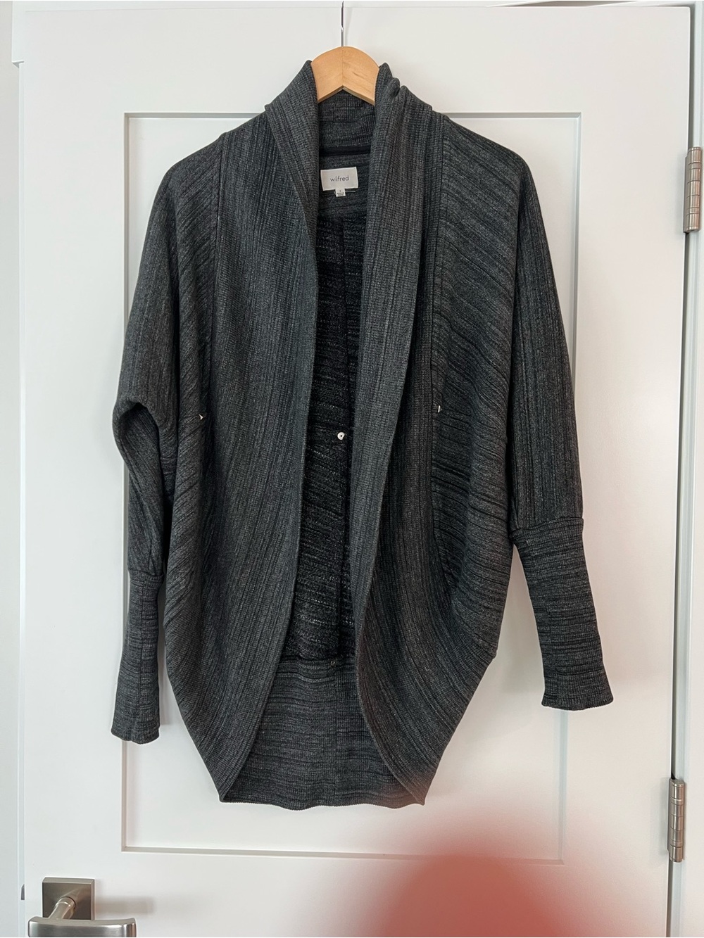 Wilfred Dark Charcoal Open-Front  Cardigan